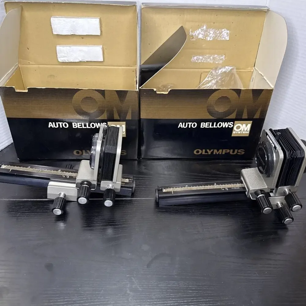 2 Super Rare NOS Olympus Auto Bellows For OM System Cameras W/ Box